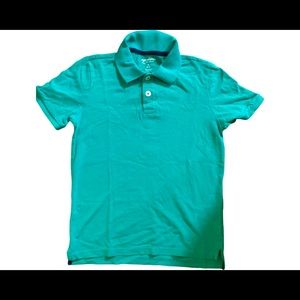 ~Arizona Boys Size M Turquoise Short Sleeve 1/2 Button Polo Shirt